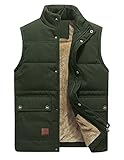 KEFITEVD Steppweste Herren Outdoor Weste Multi Taschen Funktionsweste Männer Wattiert Fleece Jacke...