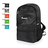 Moorle Faltbarer Rucksack 15L schwarz, Ultraleicht Tagesrucksack Wasserdicht Zum Falten, Kleine...