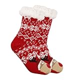 Generisch Kuschelsocken Weihnachtssocken Socken Damen Thermosocken Dicke Warme Socken...