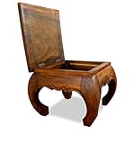 livasia aufklappbare Opiumtische, Massivholz, Beistelltische, Couchtische, asiatische Möbel (braun)