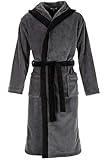 Di Ficchiano DF-15 Herren Bademantel, L, Grey Black