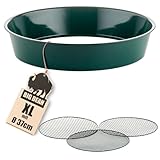 BigDean XL Gartensieb aus Metall Ø 37cm - fein bis grob - inkl. 3 austauschbarer Siebeinsätze...