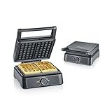 SEVERIN Waffeleisen belgische Waffel, quadratische Waffeln, Keramikbeschichtung mit PFAS-freier...