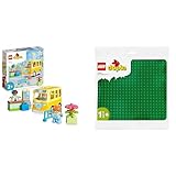 LEGO DUPLO Die Busfahrt Set, Bus-Spielzeug zum Aufbau sozialer Fähigkeiten & DUPLO Bauplatte in...