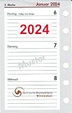 bsb Kalendereinlage Timereinlage für Zeitplaner Pocket A7 2020 1 Woche auf 2 Seiten 8 x 12,7 cm