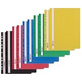 D.RECT Schnellhefter Klemmhefter Sichtmappe A4 aus PP-Kunststoff mit Lochrand 10er Set