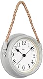 Technoline Lifestyle Wanduhr WT 7130, Dekorative Wanduhr, Nostalgie, Maritim, mit Kordel, grau, 22...