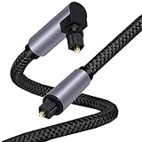 Leloco Optisches Audiokabel 1M 90°, 360 Grad Rotieren Optical Audio Cable, Optisches Kabel, Toslink...
