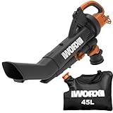 WORX WG505E Trivac Laubbläser & Laubsauger 3000 W – 3-in-1 Funktion als Laubbläser, Laubsauger &...