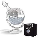 MikaMax - Storm Glass Globe - Wettervorhersage Globus - Wetterglas - Barometer - 19 x 15 x 10 cm -...