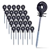 Fensmile 25 Stück Ringisolator, Weidezaun Isolatoren, Pfosten-Holz-Isolator für Holzpfähle, Seil,...