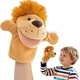 1 Hellgelbe Löwen Handpuppen, Handpuppen für Kinder, Handpuppe Löwe, Ideal für...