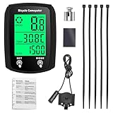 SKIKHN Fahrradcomputer Digital, Tacho Fahrrad, 19 Funktionen wasserdichte mit...