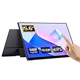 CAPERAVE Tragbarer Monitor Touchscreen, 15,6-Zoll-FHD-IPS-Touchscreen mit gehärtetem Glas,...