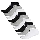 adidas 9 Paar Performance No Show Sneaker Socken Unisex Kurzsocke, Farbe:schwarz - weiß - grau,...