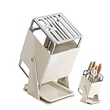 Schneidehalter – Aufbewahrungsregal mit 9 Schlitzen und Ablaufschale, 30° drehbar und...