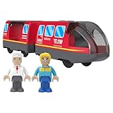 Eisenbahn Elektrische lok Holzeisenbahn Zug, Magnetverbindung Batteriebetriebener Lokomotivzug,...