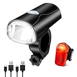 LED Fahrradlicht Set Fahrradlampe STVZO Zugelassen Fahrradbeleuchtung Fahrrad Licht USB-Aufladung...