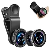 3 in 1 Handy Objektiv Set, Clip-On Kamera-Adapter für Smartphones - Fischaugenobjektiv (180°...