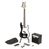 Rockjam RJBG01-SK-BK Bass Gitarre Super-Kit mit Gitarrenverstärker Gitarren-Gitarren-Gitarre und...