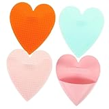 Healvian 4 Stück Gesichtsreinigungsbürsten für Kleine Bürsten Rosa Hellblau Orange und...