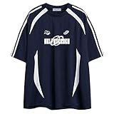 Aelfric Eden Herren Sommer Fußball Shirt Damen Oversized Rundhals Kurzarm Vintage Raglan Jersey...