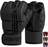 EVO Fitness MMA-Handschuhe, Martial Arts Handschuhe, Grappling Sparring für Herren, Muay Thai...