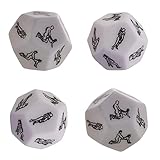 KeyinBox 4 Stück Spielen Würfel Erotischer Würfel für Paare, 12 verschiedene Sex-Stellungen mit...