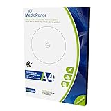 MediaRange Etiketten für CD|DVD|BD, 15-118mm, matt-beschichtet, 100er Pack, MRINK130, weiß