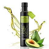Natulio BIO Avocadoöl kaltgepresst 250ml - zur Ernährung sowie zur Hautpflege geeignet - reich an...