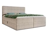 Boxspringbett Mollo mit 2 Bettkästen, Doppelbett mit Bonell-Matratze und Topper, Polsterbett in...