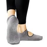 LA Active Grip Socken - 1 Paar - Yoga Pilates Balletstange Ballet Abs Noppen Rutschfeste (Grau,...