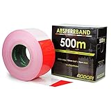 RODOPI Absperrband AreaGuard 500m x 75mm Flatterband rot weiß 50µm Warnband Reißfest Trassierband...