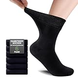 SockWaddles Diabetiker Socken Damen Herren, 6 Paar Bambus Diabetikersocken ohne Gummibund, Ohne Naht...