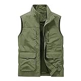 Suwequest Herren Viele Taschen Wanderweste Outdoor Angelweste Weste Plus Größe