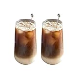 NSXIN Latte Macchiato Gläser Cappuccino Kaffeegläser 400ml 2er Set Teegläser Kristall Glas...