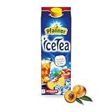 Pfanner Eistee Pfirsich – 1 x 2 l Tetra Pak - direkt aufgebrühter Tee mit Pfirsichsaft – Ice...