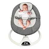 Elektrische Babywippe Mit Bluetooth, Babywippe Mit 5 Schaukelmodi, 3 Timern Und 12 MusikstüCken,...