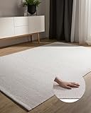 benuta Basic handgewebter Baumwollteppich Ron - Weiß 60x120 cm - Handwebteppich aus 100% Baumwolle...