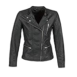 ONLY Damen Kunstlederjacke Freya Biker Damen-Jacke mit Revers-Kragen 15110802 Black 38