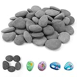VZXZXE 40 Stück Flache Steine zum Bemalen gemalter Kieselsteine 1-3cm Naturstein Aquarium...