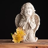 Engel Deko Figur Grabschmuck Engel für Grab Wetterfest Grabengel frostsicher Friedhof Deko...