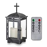 Staymoment Grablaterne Wetterfest mit LED Kerze: Friedhof Laterne outdoor Kerzenhalter Grablampe...