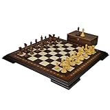 50,8 cm großes Holzschach-Set mit Helena-Brett – beschwerter Sheesham Morphy Professional...