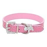 HalsbäNder Hund Pet Collar Puppy Cat Choker PU-Lederhalsbänder für kleine Haustiere, Katzen,...