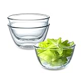 NUTRIUPS 3 Stück Mini Glasschalen im Set 500ML Glasschüssel Salatschüssel 11.6cm Glas...