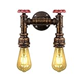 KAWELL Kreative Wasserrohr Vintage Kerze Wandleuchte Industrielle Retro Wandlampe Schmiedeeisen E27...