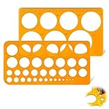 Kryzulax 2 Stück Kreisschablone zum Zeichnen,Schablonenlineal aus Kunststoff,Kreis Lineal Zum...