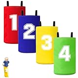 4 Stück Sackhüpfen Säcke, Hüpfsack Kinder, Sackhüpfen Kindergeburtstag Set Kindergeburtstag...