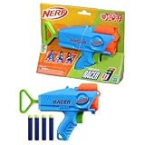 Nerf Elite Junior Racer Easy-Play Dart Blaster, 4 Nerf Elite Darts, Ziehgriff, integrierter...